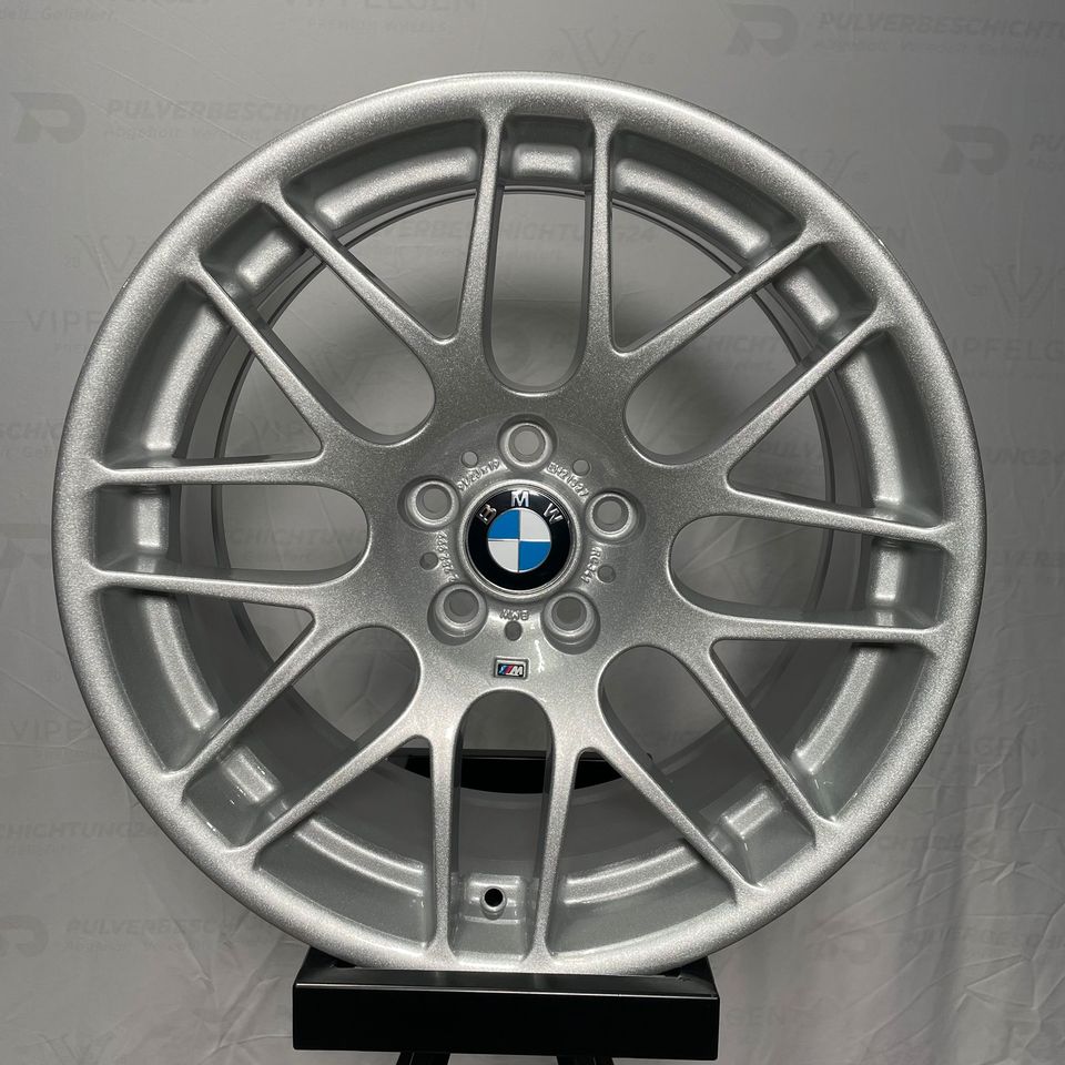Originale 19 Zoll BMW M3 E46 CSL Styling M163 Kreuzspeiche Alufelgen Felgen Leichtmetallfelgen silber glänzend (weitere Farben möglich)