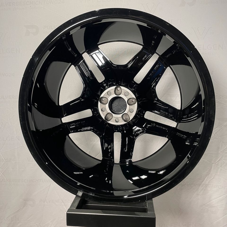 Originale 21 Zoll Mercedes GL-Klasse AMG X166 Alufelgen A1664011400 Felgen Leichtmetallfelgen schwarz glänzend mit glanzgedrehter Front (weitere Farben möglich) 