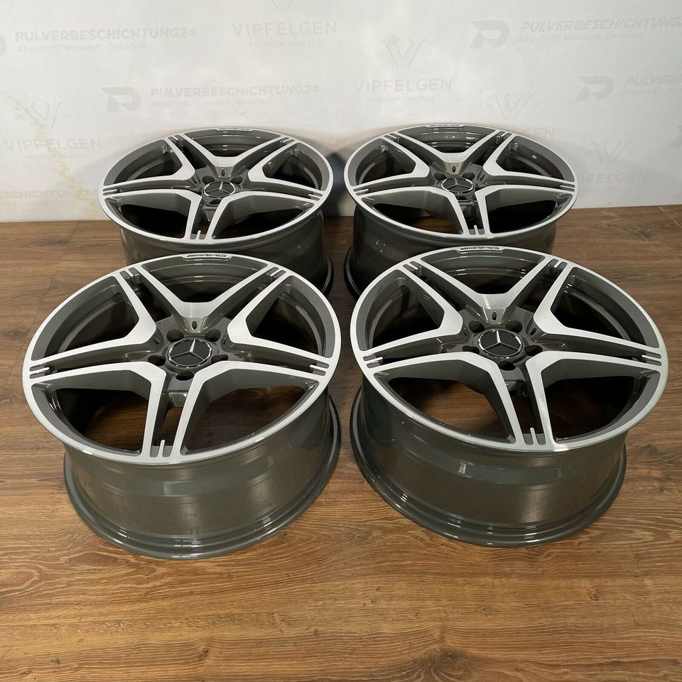 Originale 19 Zoll Mercedes E-Klasse W212 E63 AMG Alufelgen Felgen Leichtmetallfelgen in himalaya grau mit glanzgedrehter Front (weitere Farben möglich)