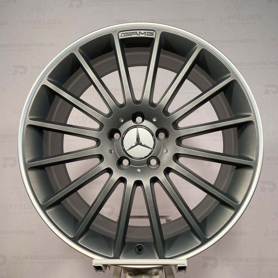 Originale 19 Zoll Mercedes C-Klasse W204 C63 AMG Performance Alufelgen Felgen Leichtmetallfelgen Himalaya grau matt mit CNC glanzgedrehtem Rand (weitere Farben möglich)