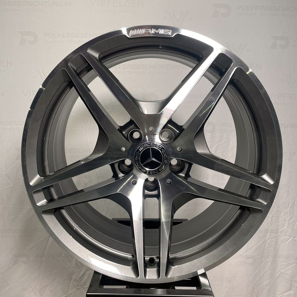 Originale 19 Zoll AMG Mercedes CLS C219 W219 Schmiede-Alufelgen Felgen Leichtmetallfelgen in anthrazit mit glanzgedrehter Front (weitere Farben möglich)