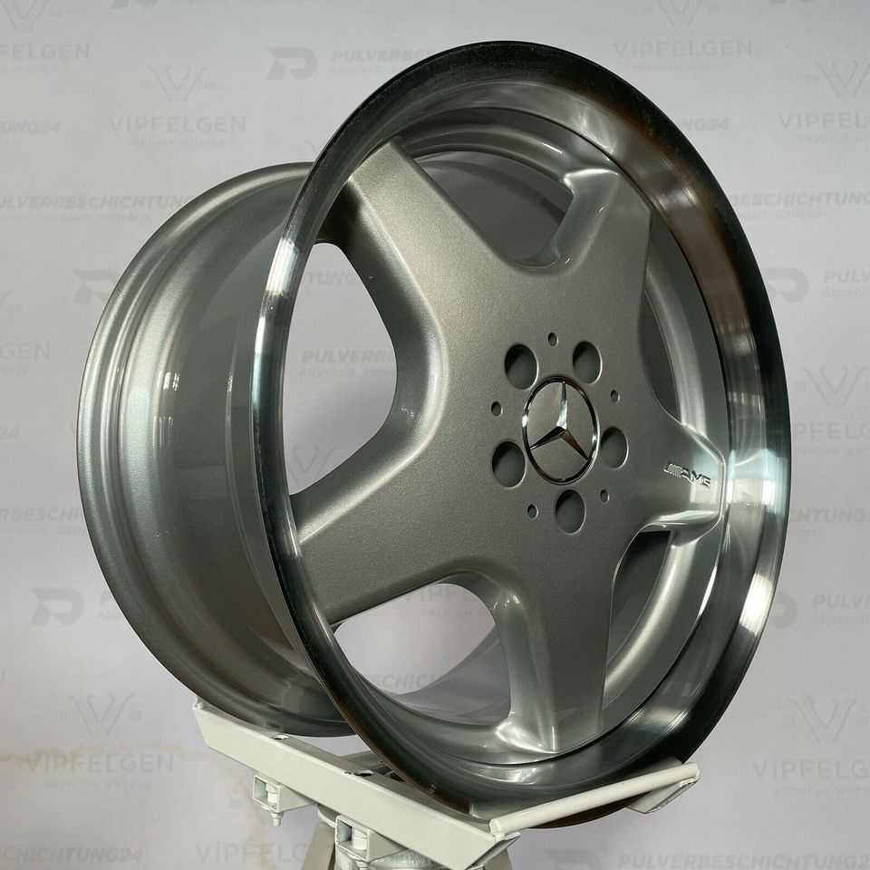 Originale 18 Zoll AMG Mercedes SL R129 Final Edition Alufelgen Felgen leichtmetallfelgen silber glänzend mit glanzgedrehtem Bett (weitere Farben möglich)