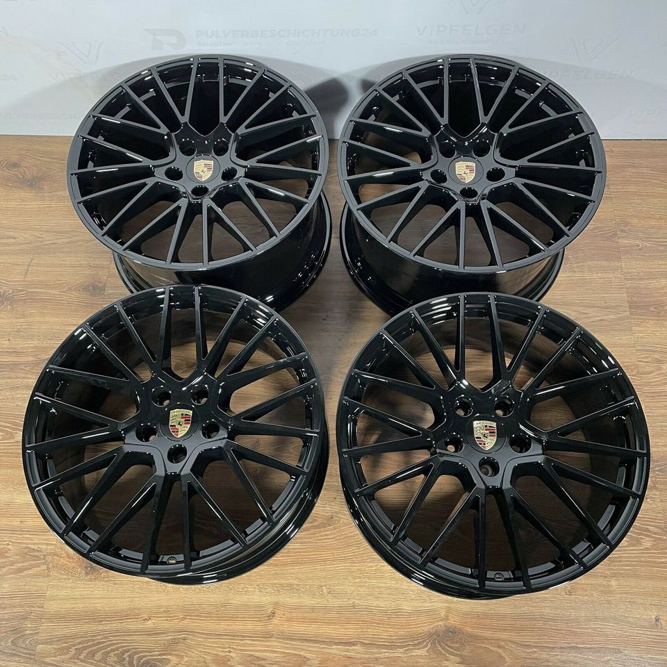 Originale 21 Zoll Porsche Cayenne E3 9Y0 RS Spyder Rad Alufelgen Felgen Leichtmetallfelgen in schwarz glänzend mit Pirelli Scorpion Winter N0 - 275/40 R21 und 305/35 R21 (weitere Farben möglich)