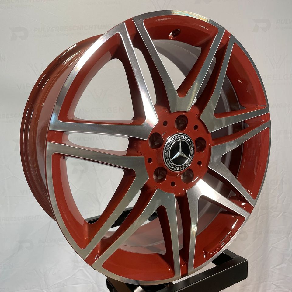 Originale 18 Zoll AMG Mercedes C-Klasse W204 Alufelgen A2044010604 Felgen Leichtmetallfelgen colonial red mit glanzgedrehter Front (weitere Farben möglich)