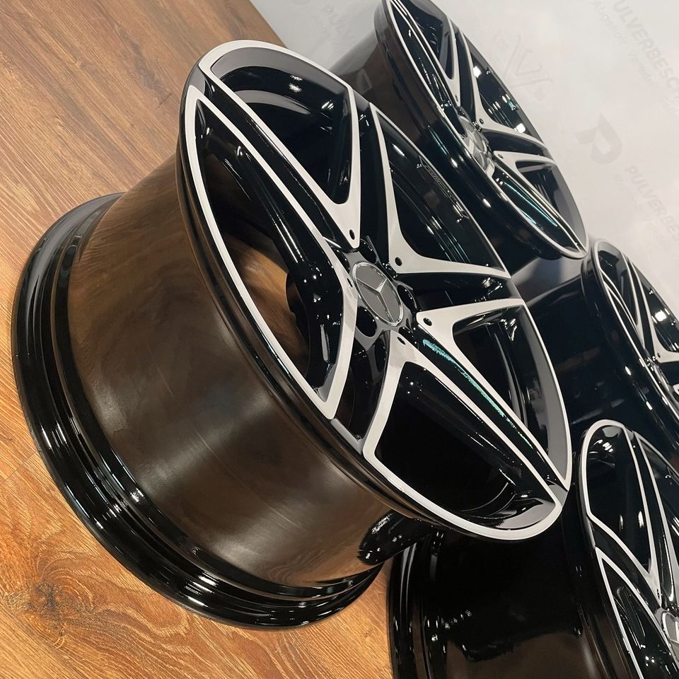 Originale 19 Zoll Mercedes W205 C63 S AMG Alufelgen Styling VI 6 Felgen Leichtmetallfelgen schwarz mit glanzgedrehter Front (weitere Farben möglich)